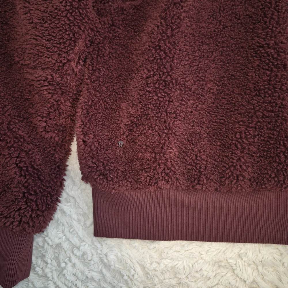 Lululemon Textured Fleece 1/2 Zip Red Merlot - Picture 3 of 7